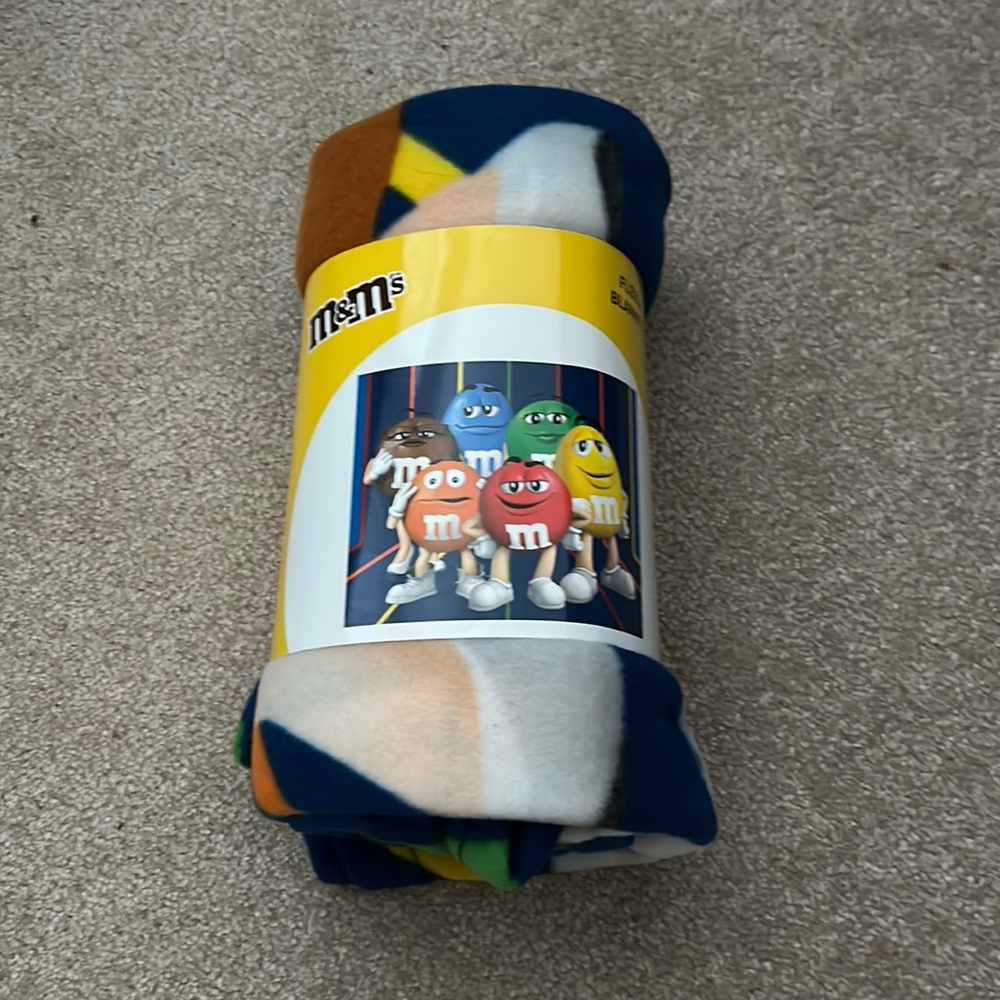 M&M official licensed merch character fleece blanket